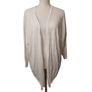 Fresh Produce Open Front Cascade Cardigan Sheer Waterfall White XL/XXL